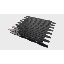 black ceramic mosaic backsplash tiles kitchen fish scale mosaic tile